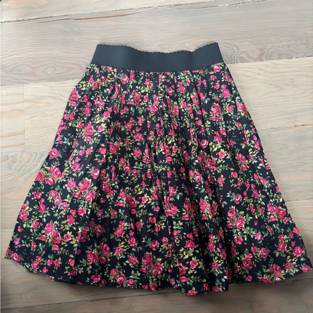Floral Black Skirt